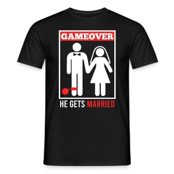 Game over - Mari Groom Jungesellenabschied - T-shirt homme - noir - Devant - AI Model Male 178 light (178cm)