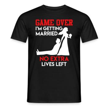 Game over - JGA Männer Hochzeit - Männer T-Shirt - Schwarz - Vorne - AI Model Male 178 light (178cm)