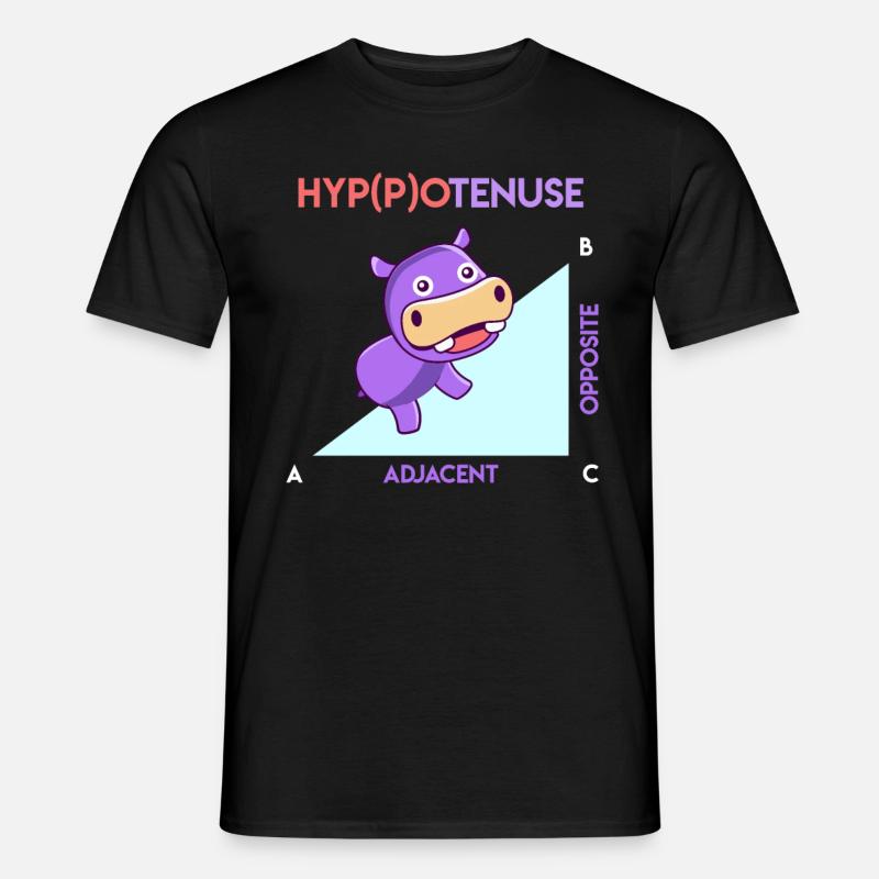 Hypotenuse Hippotenuse Mathe - Männer T-Shirt - Schwarz