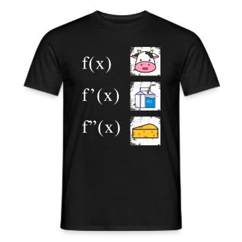 Math Derivation Cow Milk Cheese - Men's T-Shirt - black - Front - AI Model Male 178 light (178cm)