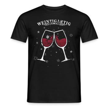 Weinzigartig - Männer T-Shirt - Schwarz - Vorne - AI Model Male 178 light (178cm)