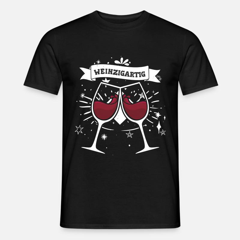 Weinzigartig - Männer T-Shirt - Schwarz