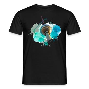 Berlin Allemagne City Skyline Splash Coloré - T-shirt homme - noir - Devant - AI Model Male 178 light (178cm)