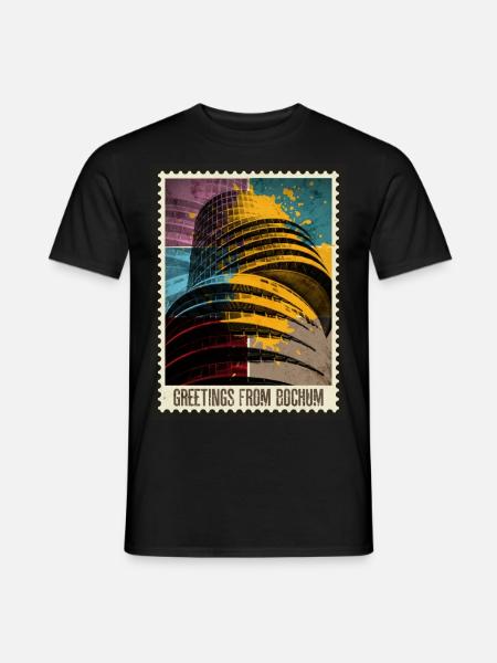 Bochum Deutschland Stadt Skyline Briefmarke Bunt - Männer T-Shirt - Schwarz
