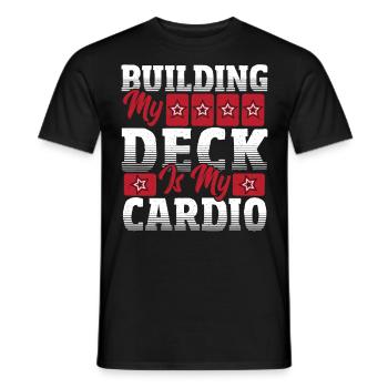 Building My Deck Is My Cardio Trading Card Game - Männer T-Shirt - Schwarz - Vorne - AI Model Male 178 light (178cm)