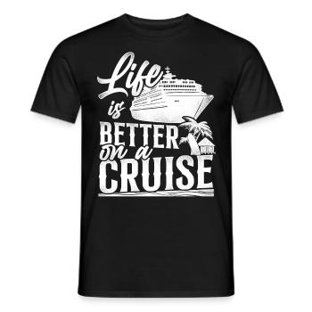 Croisière Vacances Vintage Life - T-shirt homme - noir - Devant - AI Model Male 178 light (178cm)