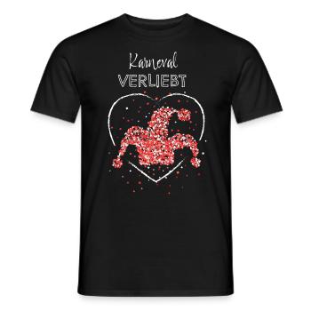 Karnevalf Rot Weiss Fasching 5. Jahreszeit - Männer T-Shirt - Schwarz - Vorne - AI Model Male 178 light (178cm)