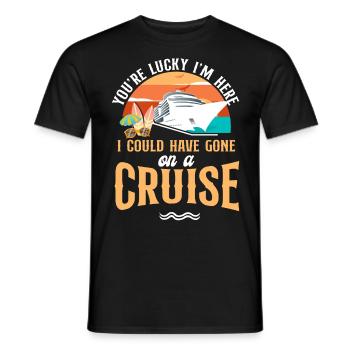 Vacances en bateau de croisière Vous avez de la chance - T-shirt homme - noir - Devant - AI Model Male 178 light (178cm)