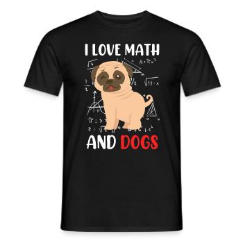 J’adore les mathématiciens en mathématiques et les vadrouilles de chien - T-shirt homme - noir - Devant - AI Model Male 178 light (178cm)