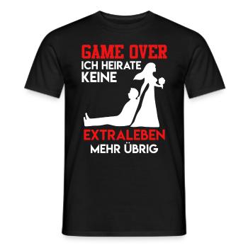 Game over - JGA Männer Hochzeit - Männer T-Shirt - Schwarz - Vorne - AI Model Male 178 light (178cm)