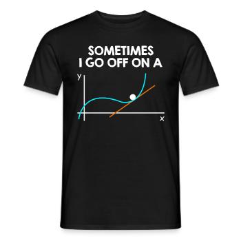 Parfois, je pars sur un calcul tangent en disant - T-shirt homme - noir - Devant - AI Model Male 178 light (178cm)