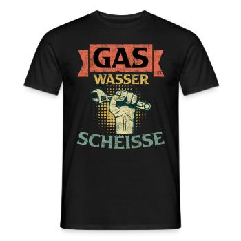 Anlagenmechaniker Sanitär Klimatechnik - Männer T-Shirt - Schwarz - Vorne - AI Model Male 178 light (178cm)