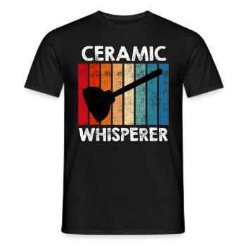 Ceramic Whisperer Plant Mechanic Plumber - Men's T-Shirt - black - Front - AI Model Male 178 light (178cm)