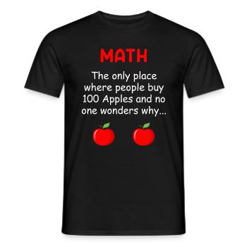 Math l’endroit où les gens achètent 100 pommes - T-shirt homme - noir - Devant - AI Model Male 178 light (178cm)