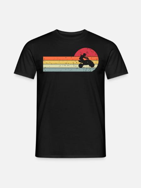 Quad ATV Offroad Quadfahrer Vintage Retro - Männer T-Shirt - Schwarz
