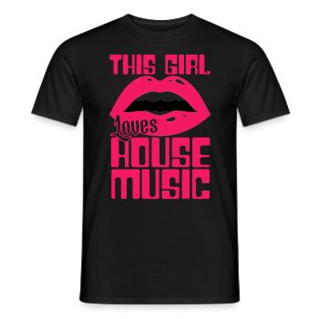 House Music EDM - Men's T-Shirt - black - Front - AI Model Male 178 light (178cm)