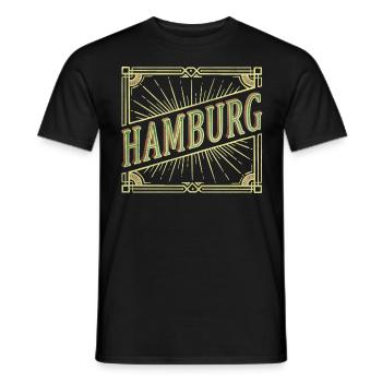 Hambourg Allemagne City Font Vintage Rétro - T-shirt homme - noir - Devant - AI Model Male 178 light (178cm)
