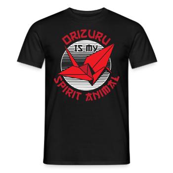 Orizuru Is My Spirit Animal Origami Paper Folding - Men's T-Shirt - black - Front - AI Model Male 178 light (178cm)