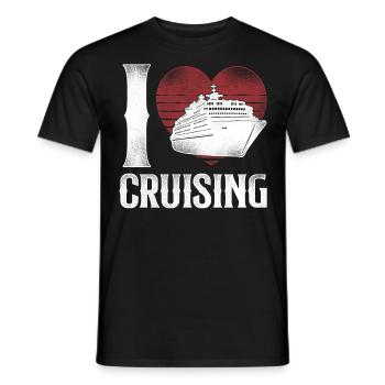 Bateau de croisière Vacances Coeur Vintage - T-shirt homme - noir - Devant - AI Model Male 178 light (178cm)