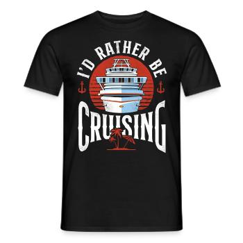 Vacances en bateau de croisière que je préférerais être - T-shirt homme - noir - Devant - AI Model Male 178 light (178cm)