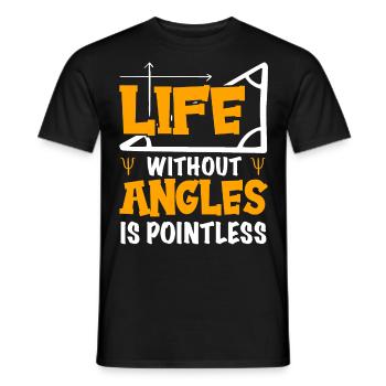 Live without Angles is Pointless Math Teacher - Men's T-Shirt - black - Front - AI Model Male 178 light (178cm)