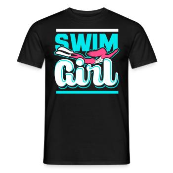 Filles de natation - T-shirt homme - noir - Devant - AI Model Male 178 light (178cm)