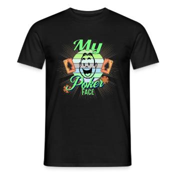 Poker Face - Men's T-Shirt - black - Front - AI Model Male 178 light (178cm)