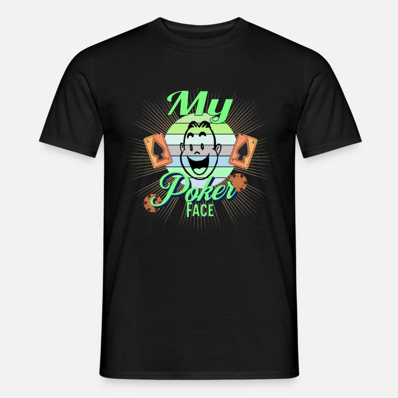Poker Face - Männer T-Shirt - Schwarz