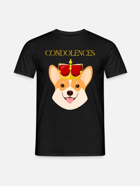 Corgi dog with crown - Men's T-Shirt - black