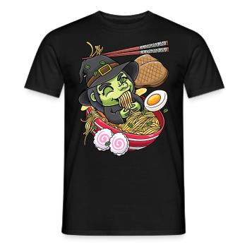 Kawaii Hexe Ramen Nudeln Japanisches Essen - Männer T-Shirt - Schwarz - Vorne - AI Model Male 178 light (178cm)