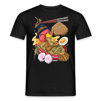 Kawaii Dinde Thanksgiving Ramen - T-shirt homme - noir - Devant - AI Model Male 178 light (178cm)