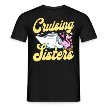 Cruise Ship Vacation Sister Girl - Men's T-Shirt - black - Front - AI Model Male 178 light (178cm)