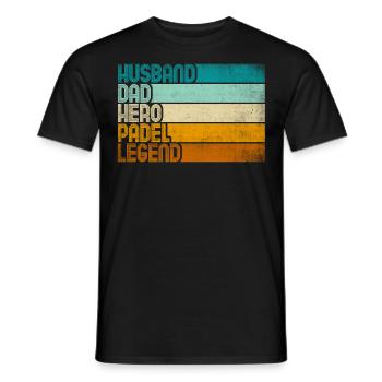 Retro Husband Dad Hero Padel Legend - Männer T-Shirt - Schwarz - Vorne - AI Model Male 178 light (178cm)