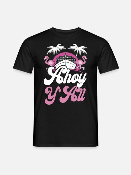 Cruise Ship Vacation Girl Ahoy - Men's T-Shirt - black