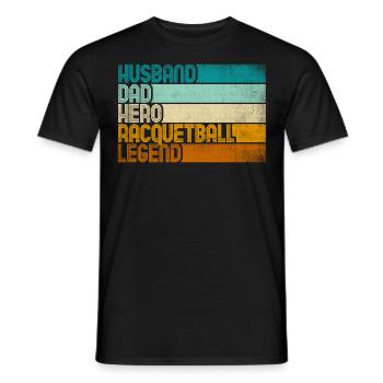 Retro Husband Dad Hero Racquetball Legend - Männer T-Shirt - Schwarz - Vorne - AI Model Male 178 light (178cm)