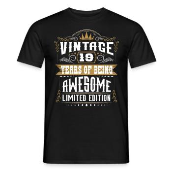 19 Years Of Being Awesome 19 Birthday 19 Years - Men's T-Shirt - black - Front - AI Model Male 178 light (178cm)