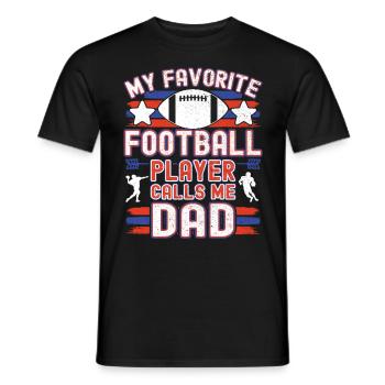 Football américain Papa Père Papa Joueur de football - T-shirt homme - noir - Devant - AI Model Male 178 light (178cm)