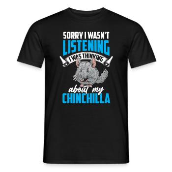 Chinchilla a pensé à la souris laineuse - T-shirt homme - noir - Devant - AI Model Male 178 light (178cm)