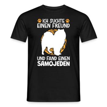 Suchte meinen Samojede Schlittenhund - Männer T-Shirt - Schwarz - Vorne - AI Model Male 178 light (178cm)