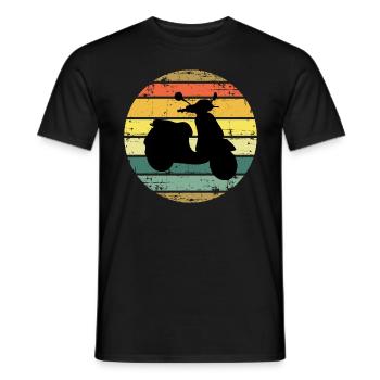 Roller Fahrer Roller Motorrad Vintage Retro - Männer T-Shirt - Schwarz - Vorne - AI Model Male 178 light (178cm)