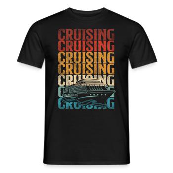 Croisière Vacances Rétro Vintage - T-shirt homme - noir - Devant - AI Model Male 178 light (178cm)