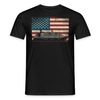 Bateau de croisière Vacances Pavillon américain - T-shirt homme - noir - Devant - AI Model Male 178 light (178cm)