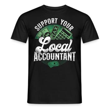 Accountant Bookkeeper Accounting - Men's T-Shirt - black - Front - AI Model Male 178 light (178cm)