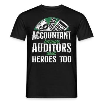 Accountant Bookkeeper Accounting - Men's T-Shirt - black - Front - AI Model Male 178 light (178cm)
