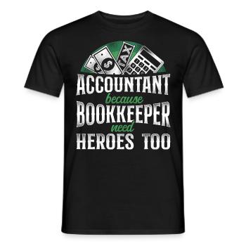 Accountant Bookkeeper Accounting - Men's T-Shirt - black - Front - AI Model Male 178 light (178cm)