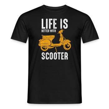 Scooter Rider Scootering Motorbike Moped Funny - Men's T-Shirt - black - Front - AI Model Male 178 light (178cm)