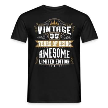 35 Years Of Being Awesome 35 Birthday 35 Years - Men's T-Shirt - black - Front - AI Model Male 178 light (178cm)