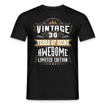 36 Years Of Being Awesome 36 Geburtstag 36 Jahre - Männer T-Shirt - Schwarz - Vorne - AI Model Male 178 light (178cm)
