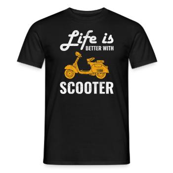 Scooter Rider Scootering Motorbike Moped Funny - Men's T-Shirt - black - Front - AI Model Male 178 light (178cm)
