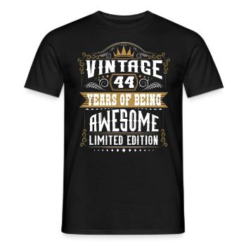 44 ans d’être génial 44 anniversaire 44 ans - T-shirt homme - noir - Devant - AI Model Male 178 light (178cm)